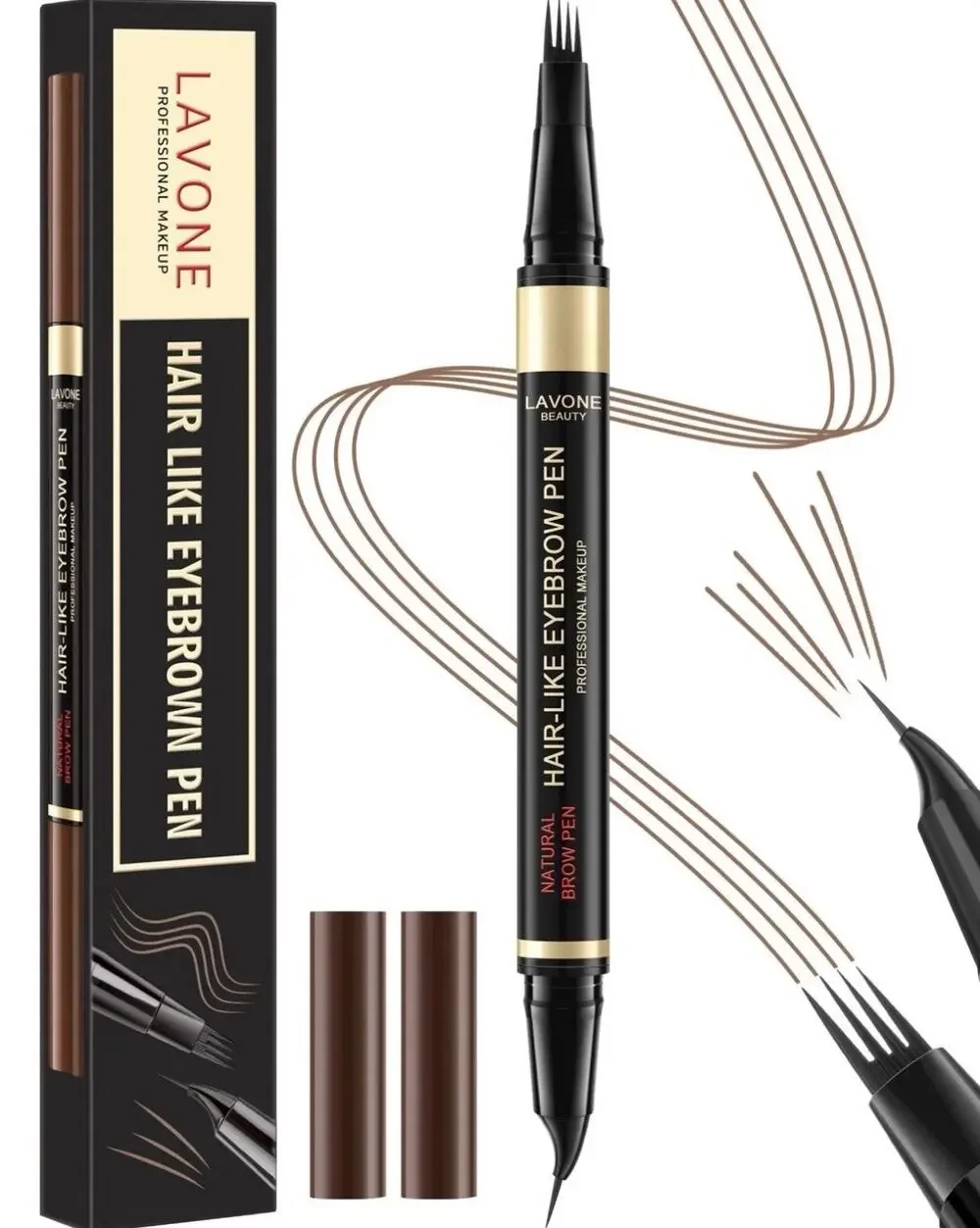 LAVONE Eyebrow Pen and 2-in-1 Pencil Soft Brown NEW
